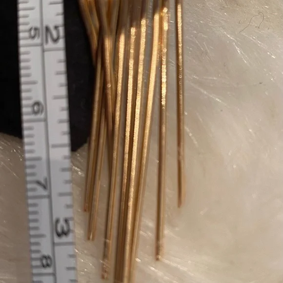 Gold Tone Metal Tassel Drop Fashion Earrings - Picture 9 of 12